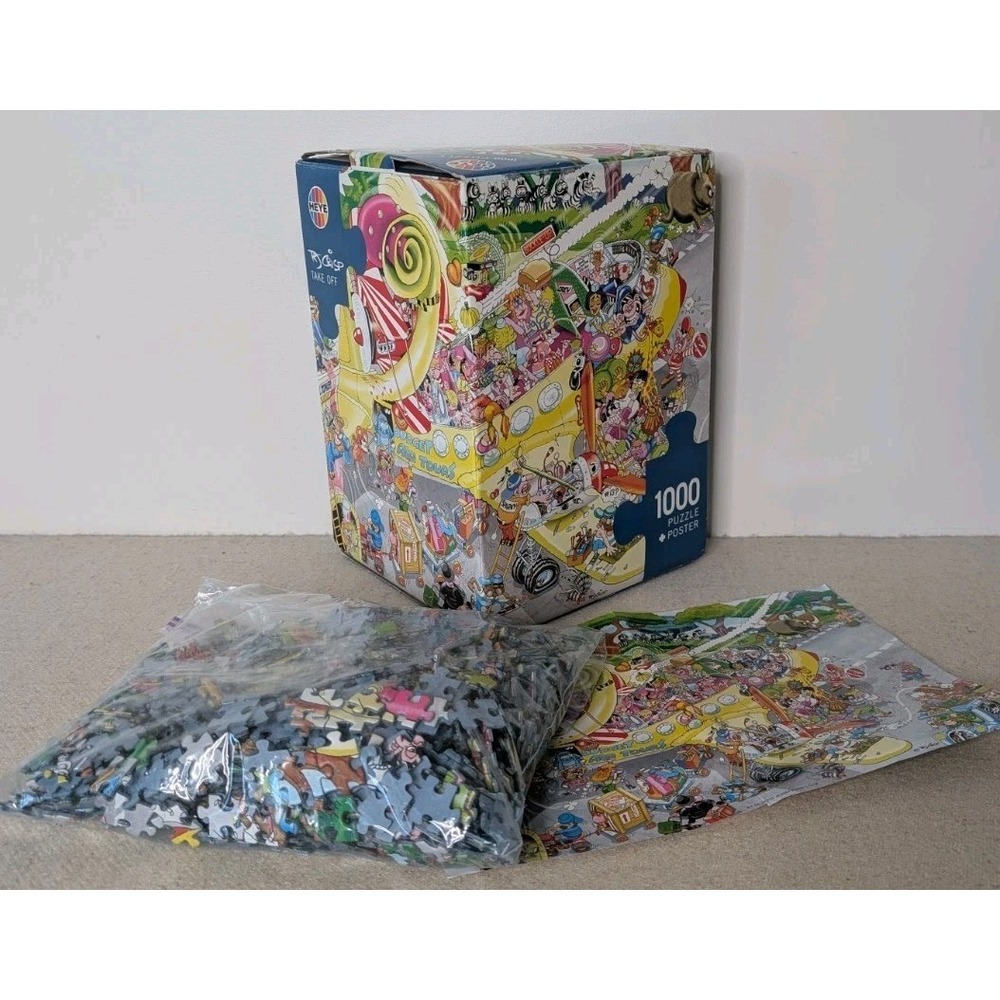 HEYE TAKE OFF RJ. Crisp 1000 Piece Puzzle 2007 Triangle Box COMPLETE Poster